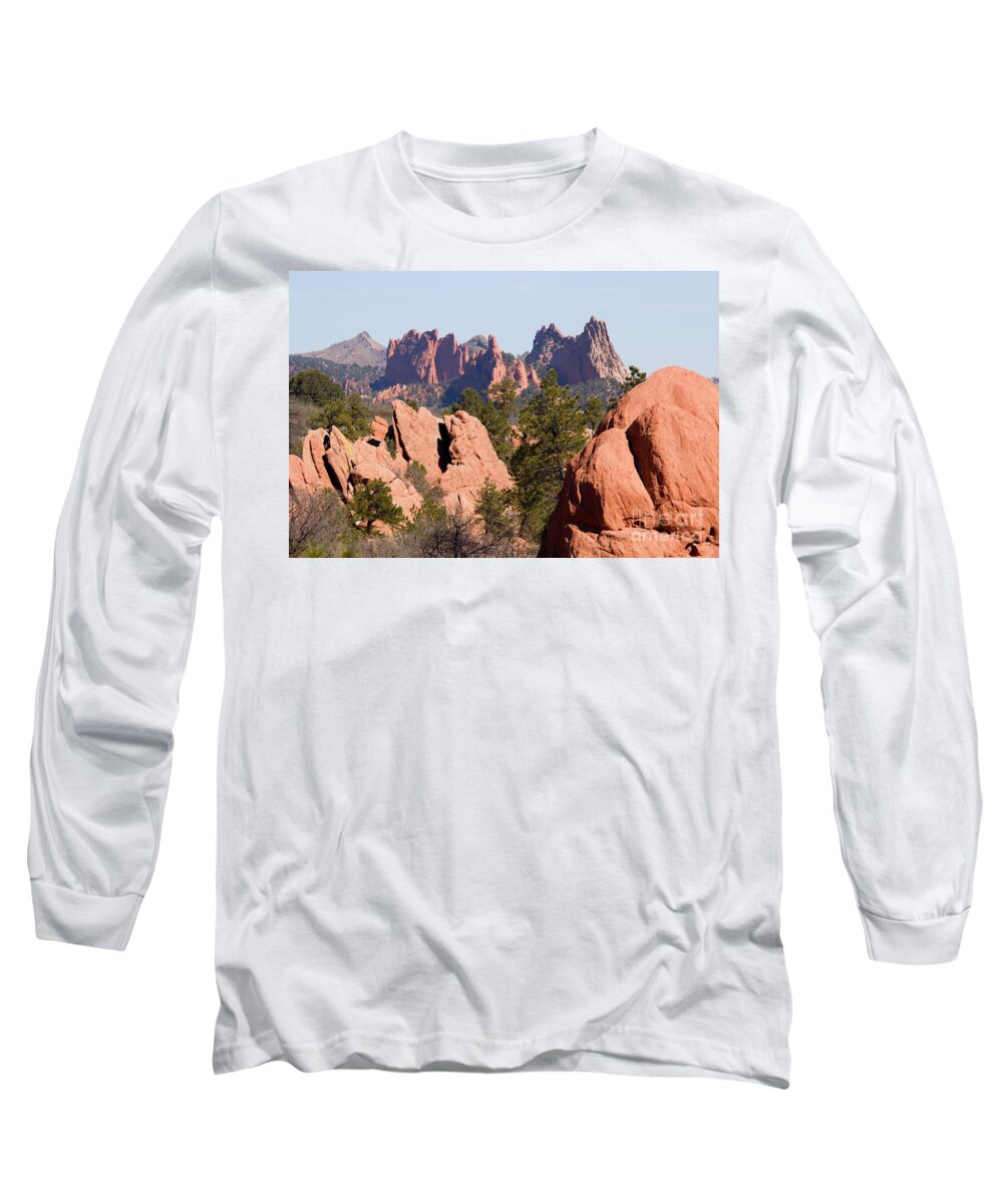 Garden Of The Gods Long Sleeve T-Shirt featuring the photograph Red Rock Canyon Open Space Park and Garden of the Gods by Steven Krull