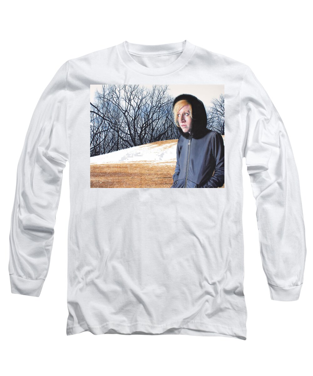 Female Long Sleeve T-Shirt featuring the painting Remote by Denny Bond