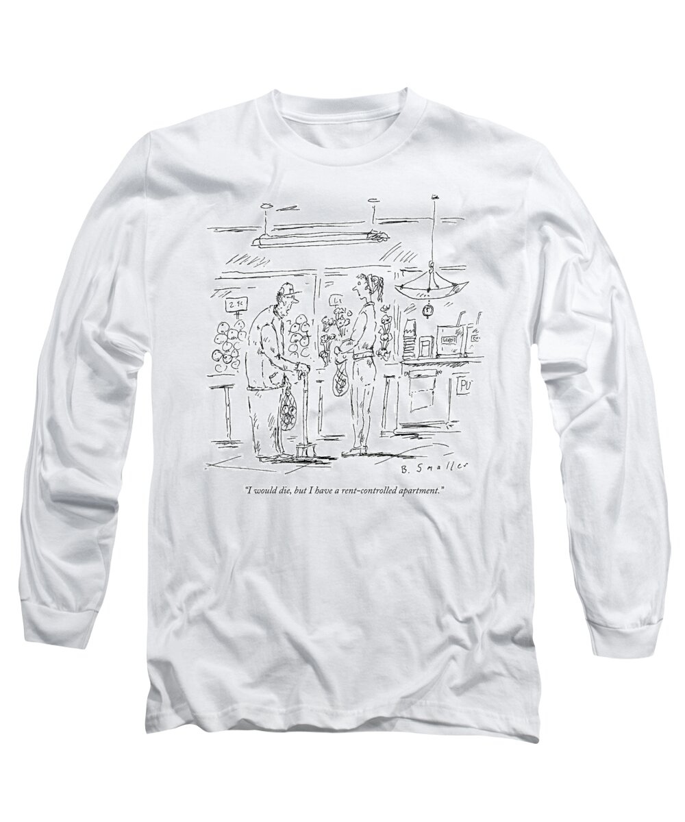 Rent-control Long Sleeve T-Shirt featuring the drawing Rent-Controlled Apartment by Barbara Smaller