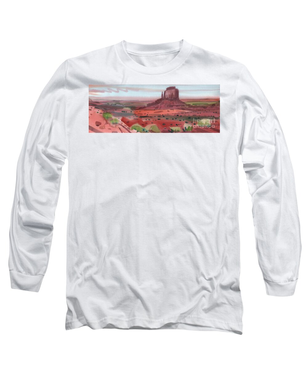 Right Mitten Long Sleeve T-Shirt featuring the painting Right Mitten Panorama by Donald Maier