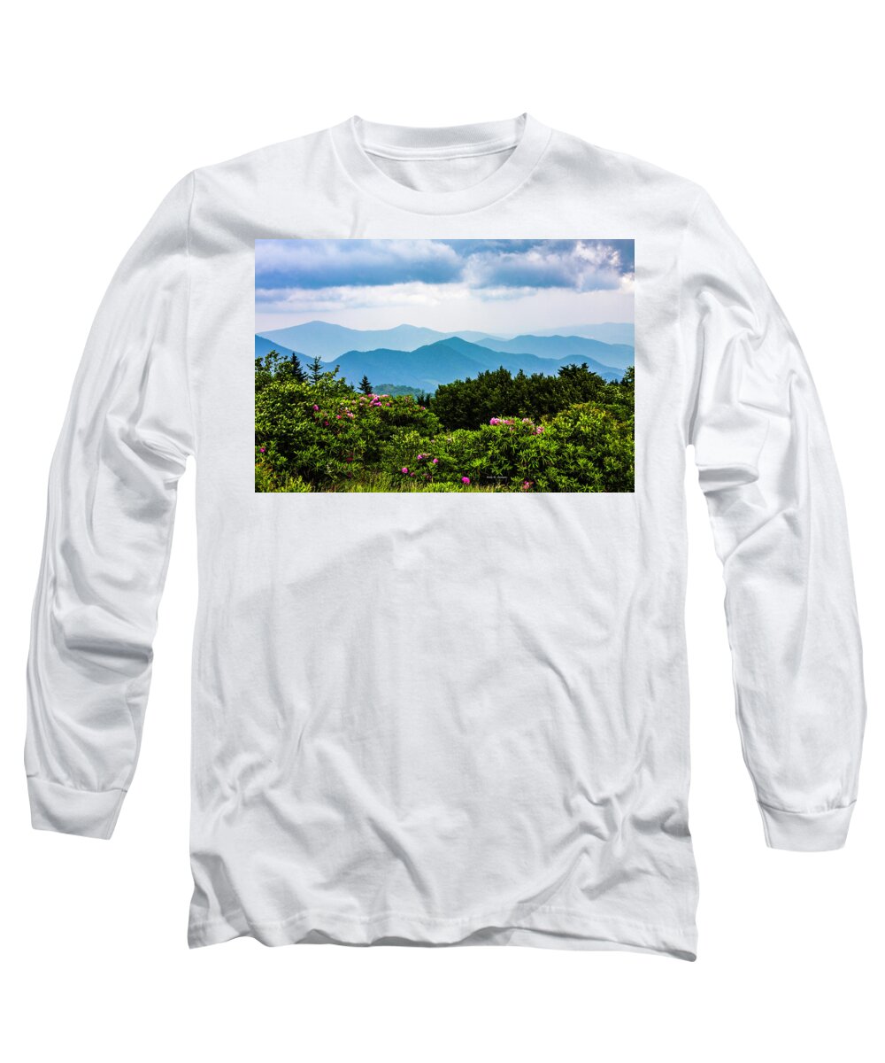 Rhododendrons Long Sleeve T-Shirt featuring the photograph Roan Mountain Rhodos by Dale R Carlson