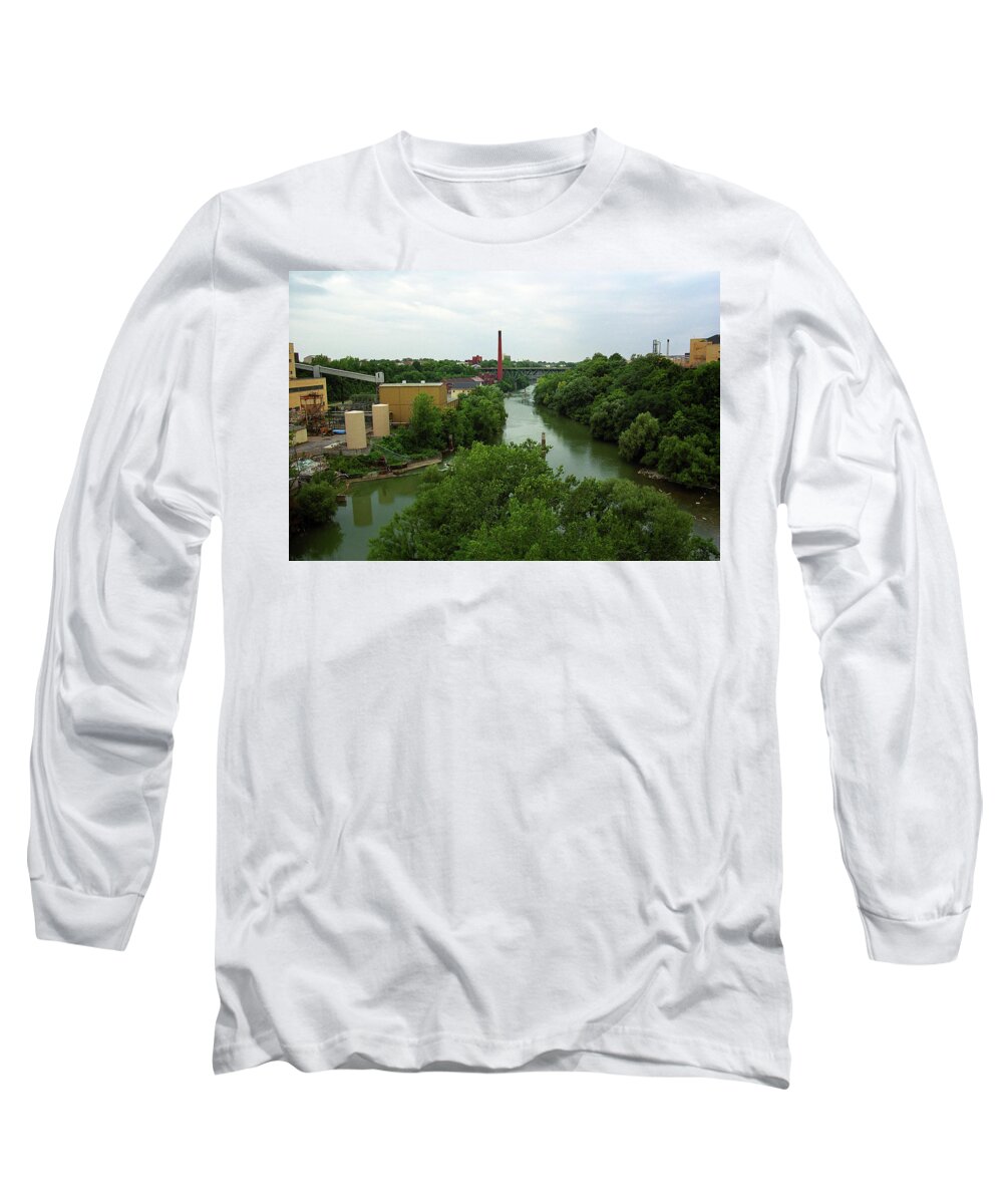 America Long Sleeve T-Shirt featuring the photograph Rochester, NY - Genesee River 2005 by Frank Romeo