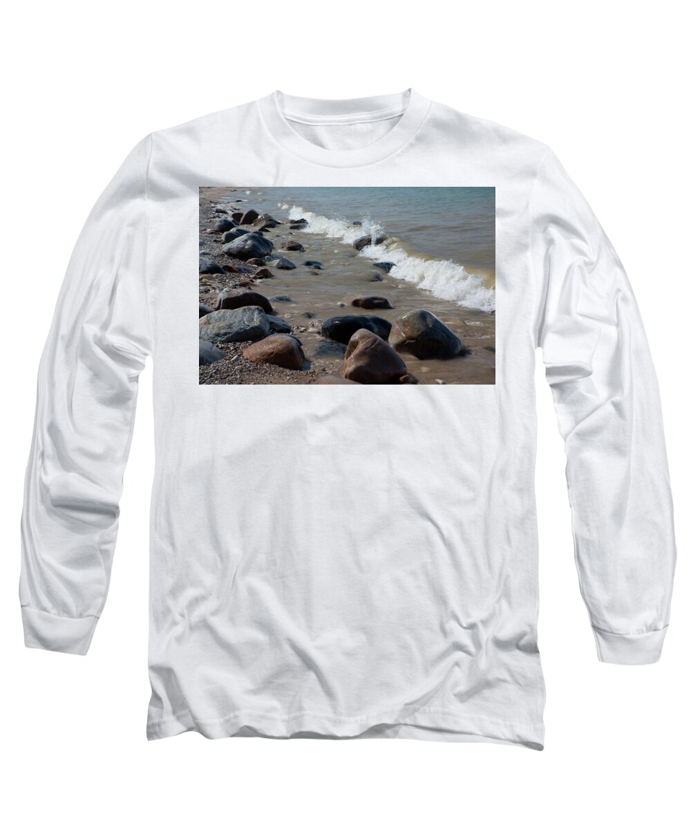 Lake Huron Long Sleeve T-Shirt featuring the photograph Rocky Beach by Rich S