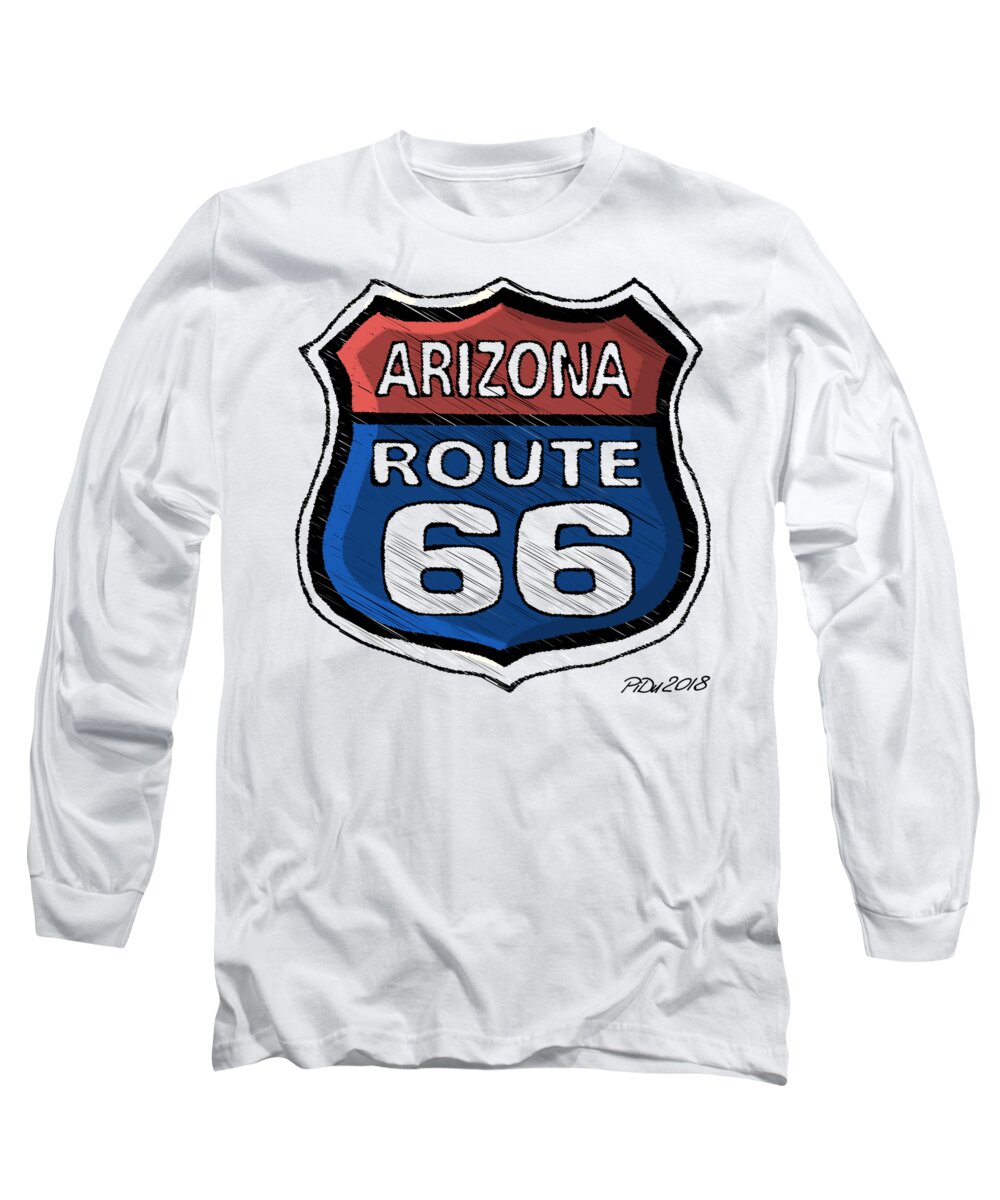 Route66 Long Sleeve T-Shirt featuring the digital art Route 66 by Piotr Dulski