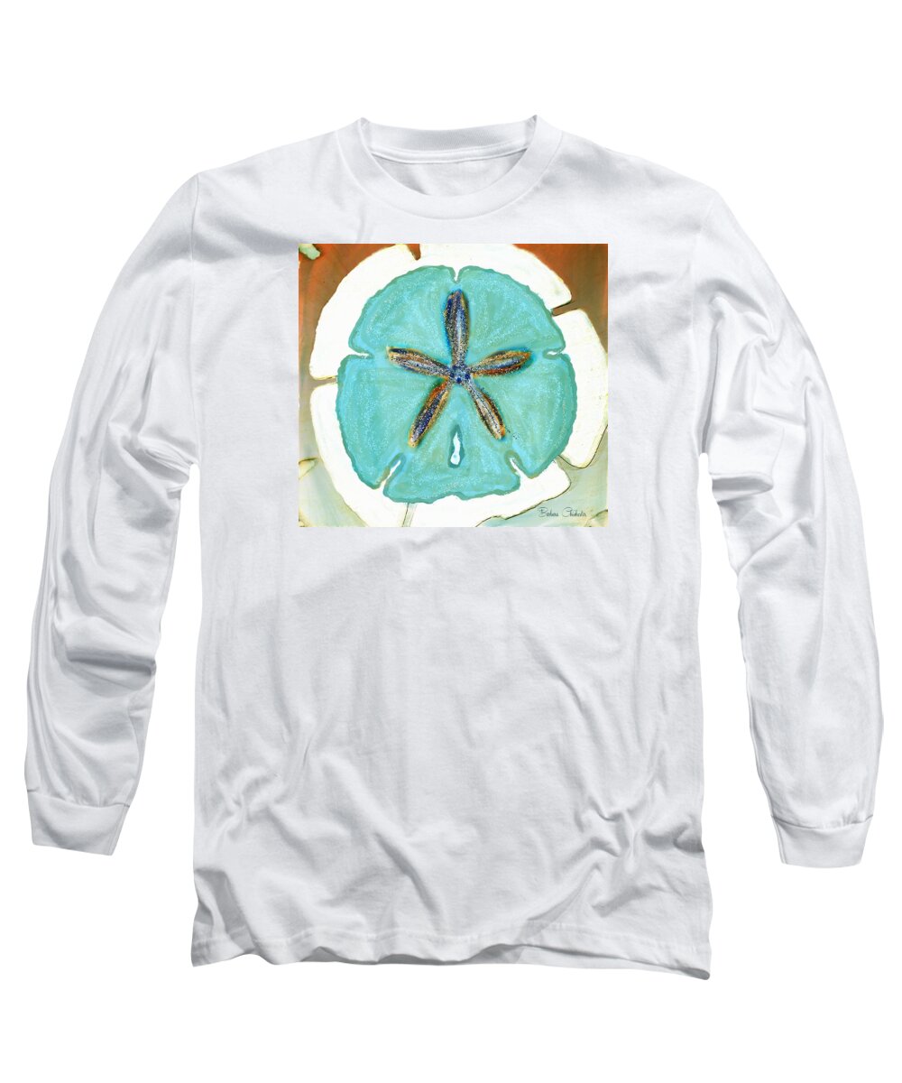 Sand Dollar Long Sleeve T-Shirt featuring the painting Sand Dollar Star Attraction by Barbara Chichester