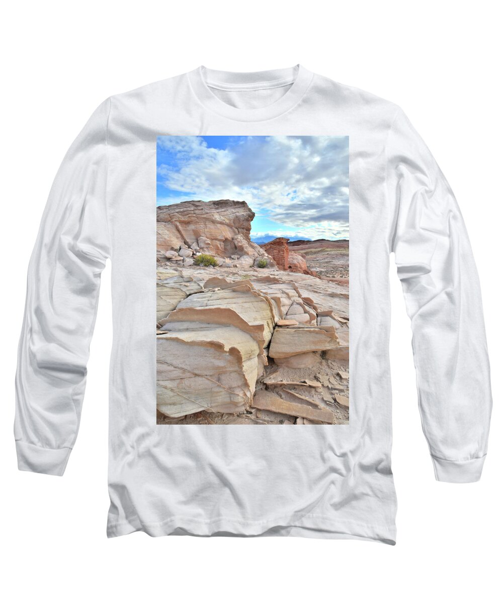 Valley Of Fire State Park Long Sleeve T-Shirt featuring the photograph Sandstone Staircase in Valley of Fire by Ray Mathis