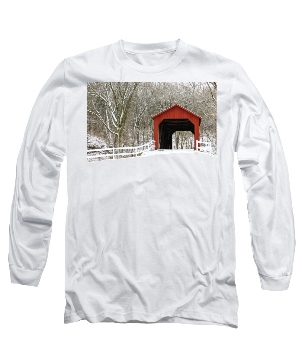 Landscape Long Sleeve T-Shirt featuring the photograph Sandy Creek Covered Bridge by Holly Ross