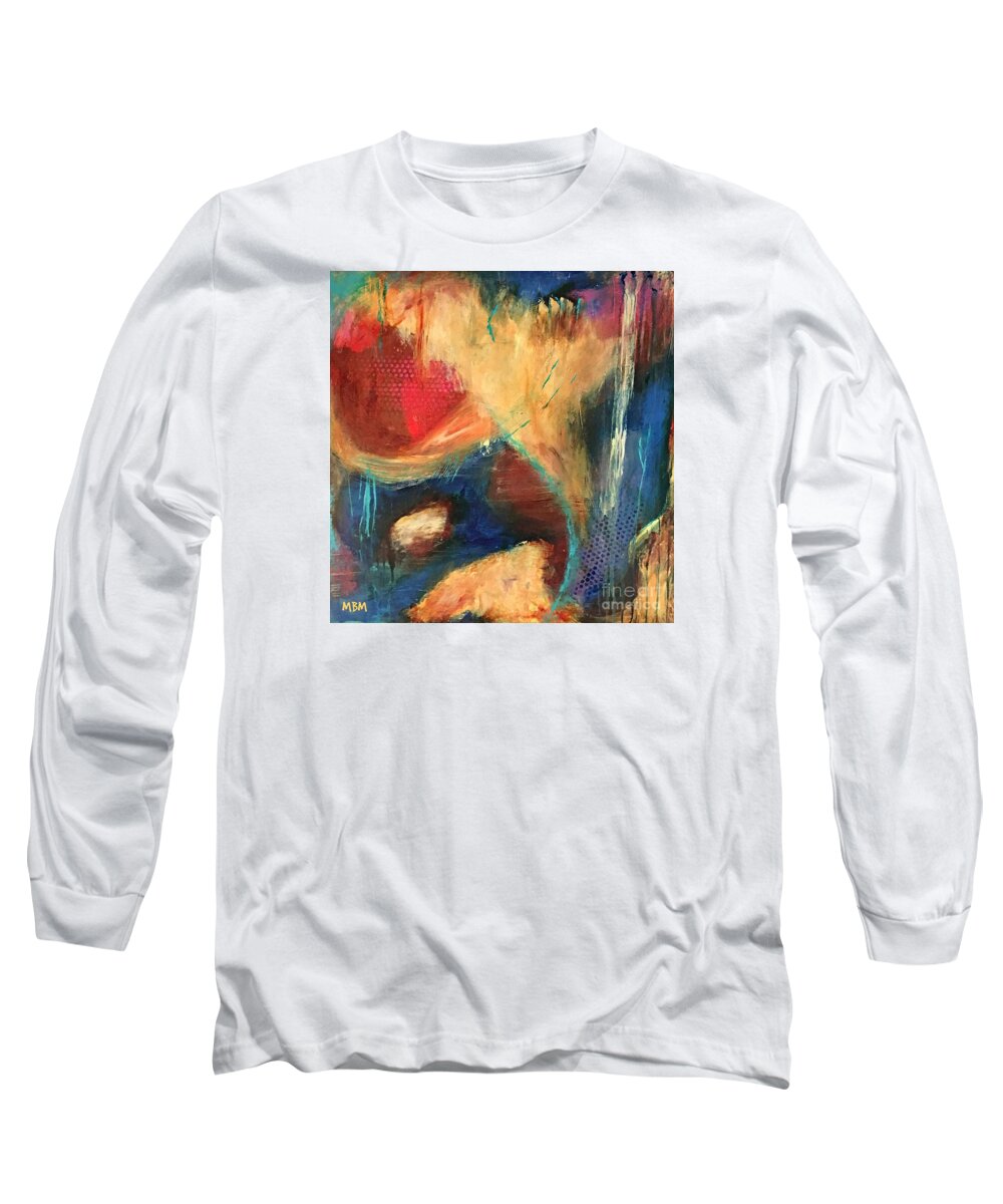 Abstract Art Long Sleeve T-Shirt featuring the painting Santa Fe Dream by Mary Mirabal