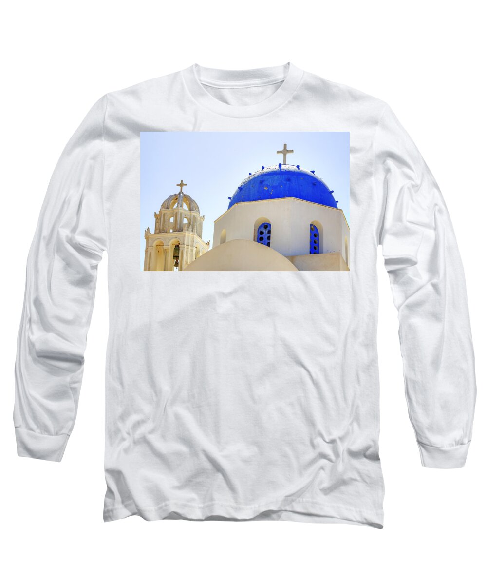 Church Long Sleeve T-Shirt featuring the photograph Santorini by Joana Kruse