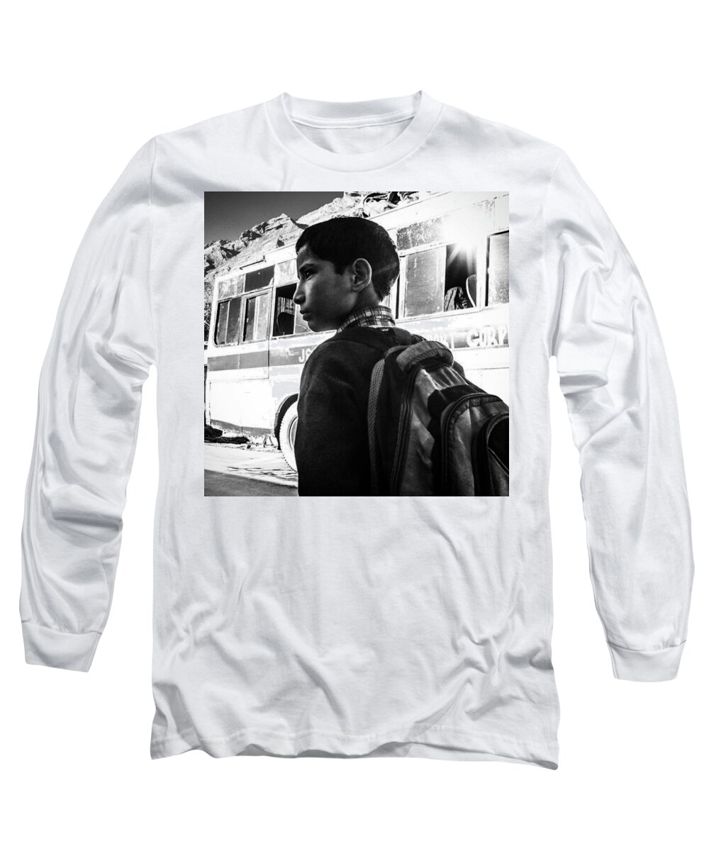 School Long Sleeve T-Shirt featuring the photograph School Boy by Aleck Cartwright