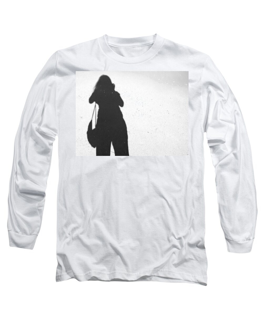 Sand Long Sleeve T-Shirt featuring the photograph Shadow Of Woman by Huna Calipsodiogigia