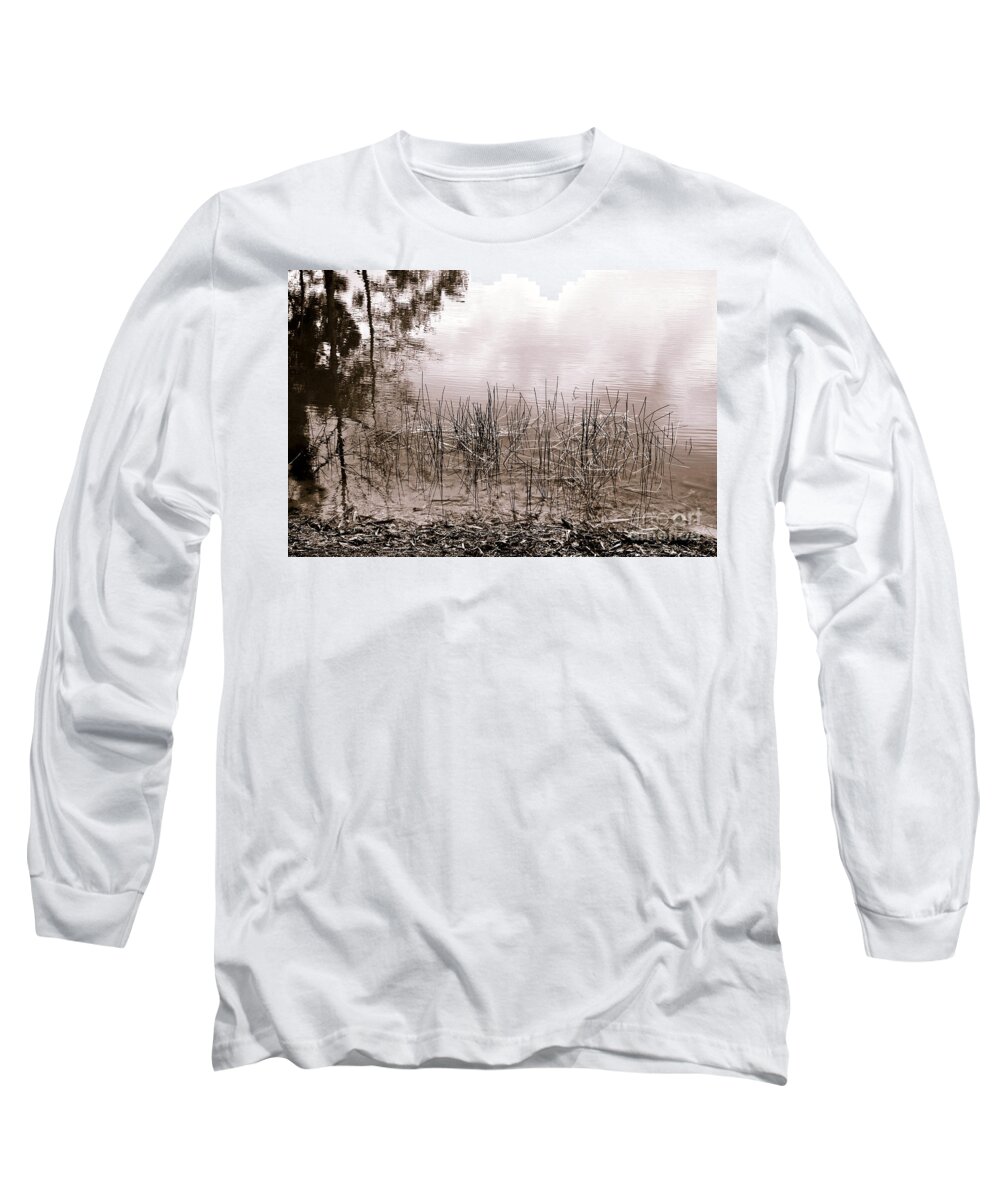 Sepia Long Sleeve T-Shirt featuring the photograph Shallow Basin by Lorenzo Cassina