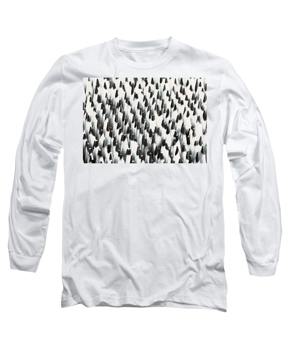 Wooden Pencils Long Sleeve T-Shirt featuring the photograph Sharp wooden pencils by Evgeniy Lankin