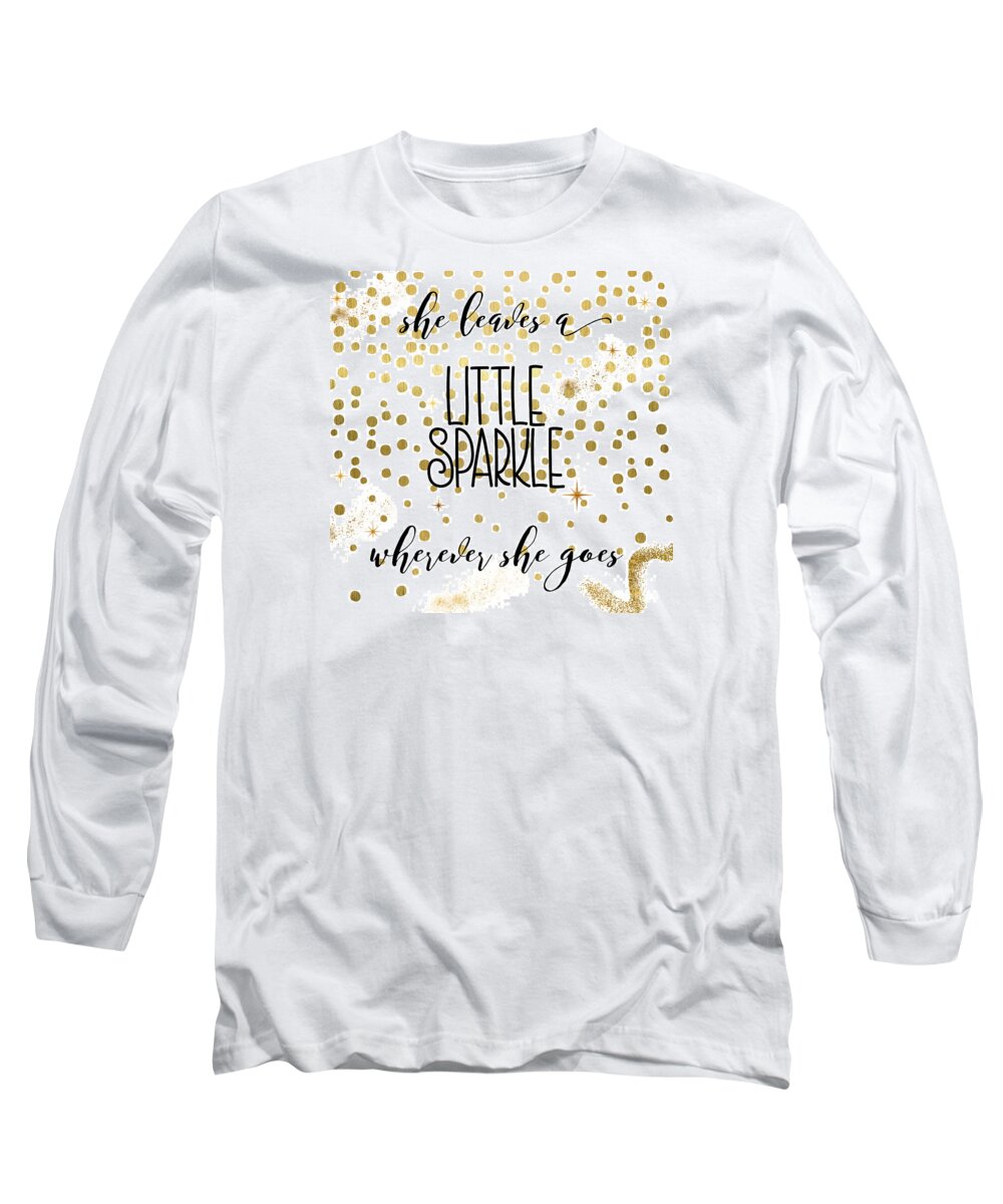 Sparkle Long Sleeve T-Shirt featuring the painting She Leaves A Little Sparkle by Mindy Sommers