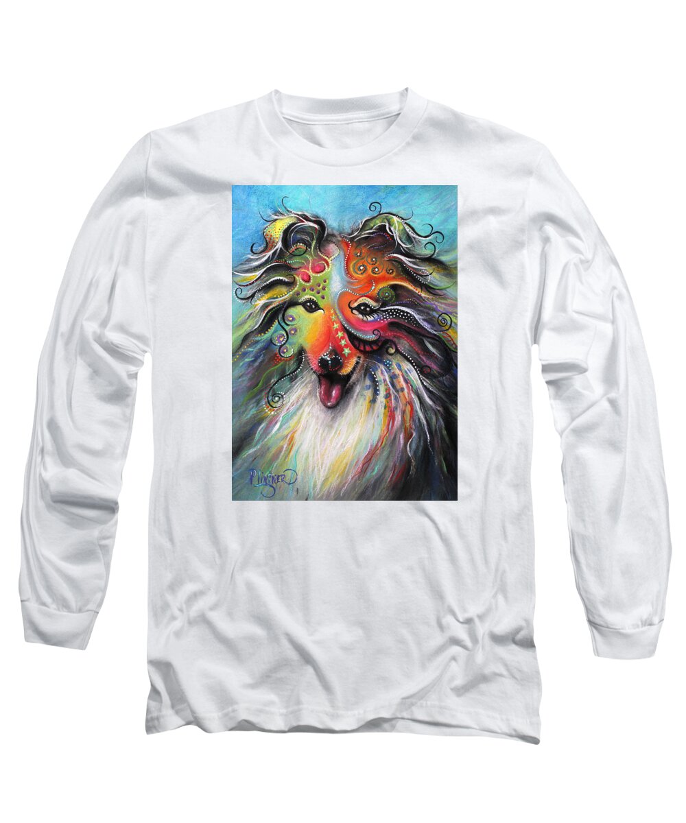 Sheltie Art Long Sleeve T-Shirt featuring the pastel Sheltie by Patricia Lintner