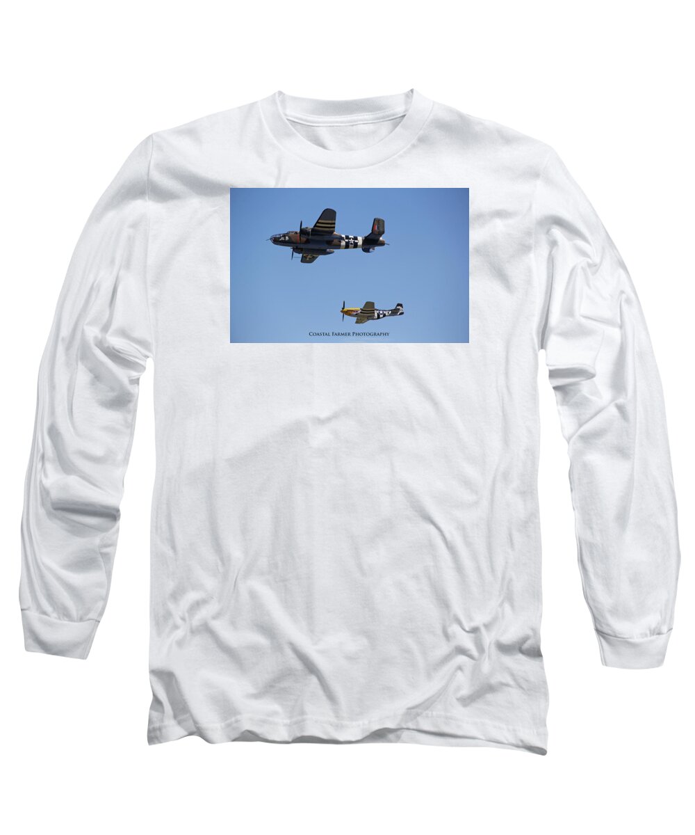 Planes Long Sleeve T-Shirt featuring the photograph Side By Side by Becca Wilcox