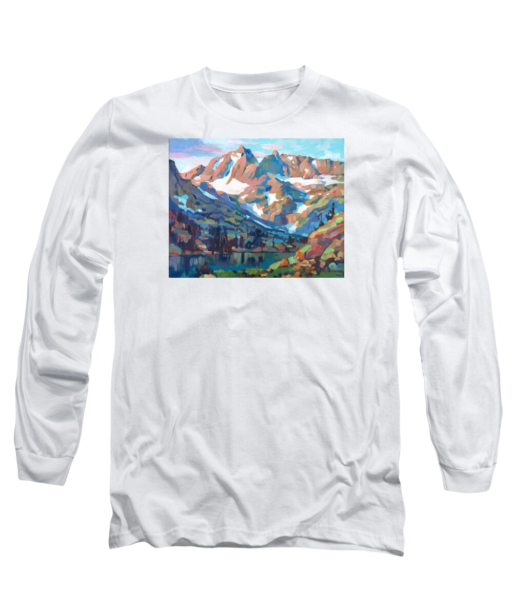 Landscape Long Sleeve T-Shirt featuring the painting Sierra Nevada Silence by David Lloyd Glover