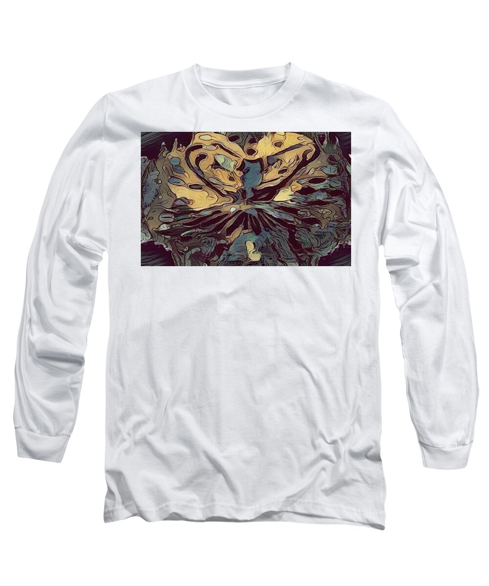 Silver Gold Long Sleeve T-Shirt featuring the pastel Silver Gold by Brenae Cochran