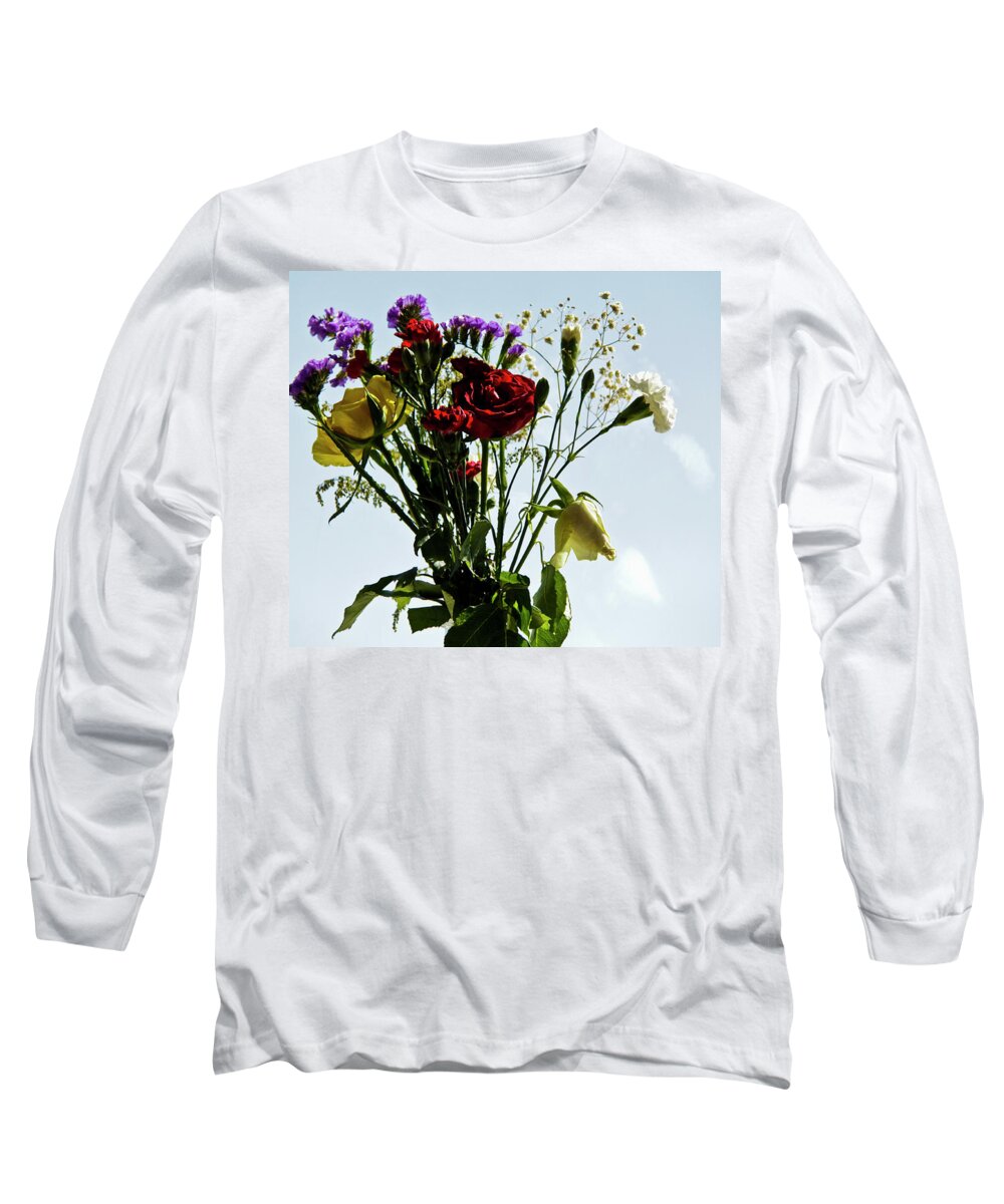 Sky Long Sleeve T-Shirt featuring the photograph Sky Flowers with clouds by Gavin Bates