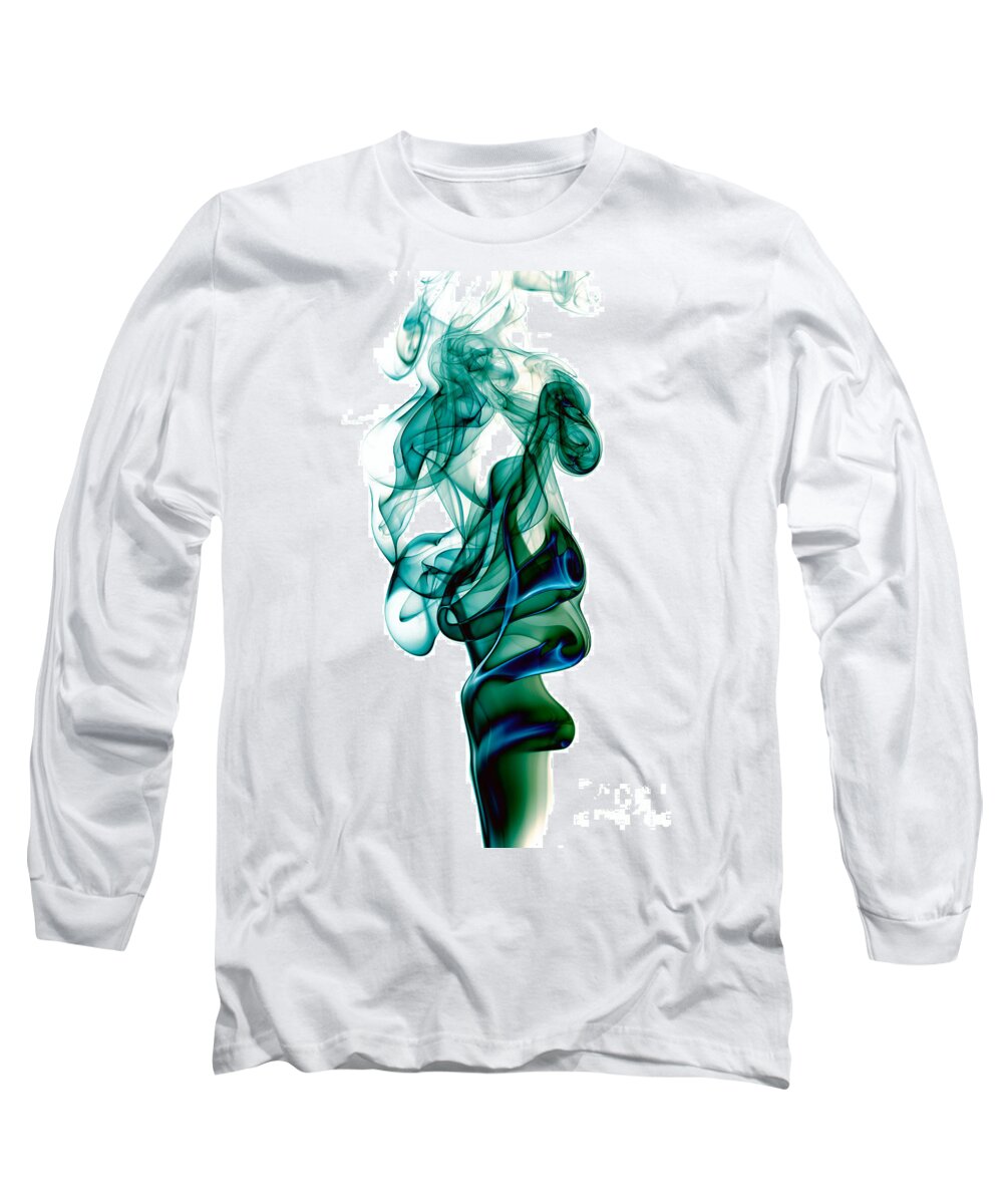 Abstract Long Sleeve T-Shirt featuring the photograph smoke XXIII by Joerg Lingnau