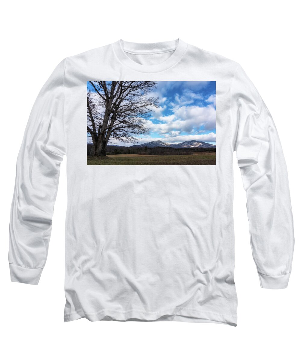 Peaks Of Otter Long Sleeve T-Shirt featuring the photograph Snow in the high mountains by Steve Hurt