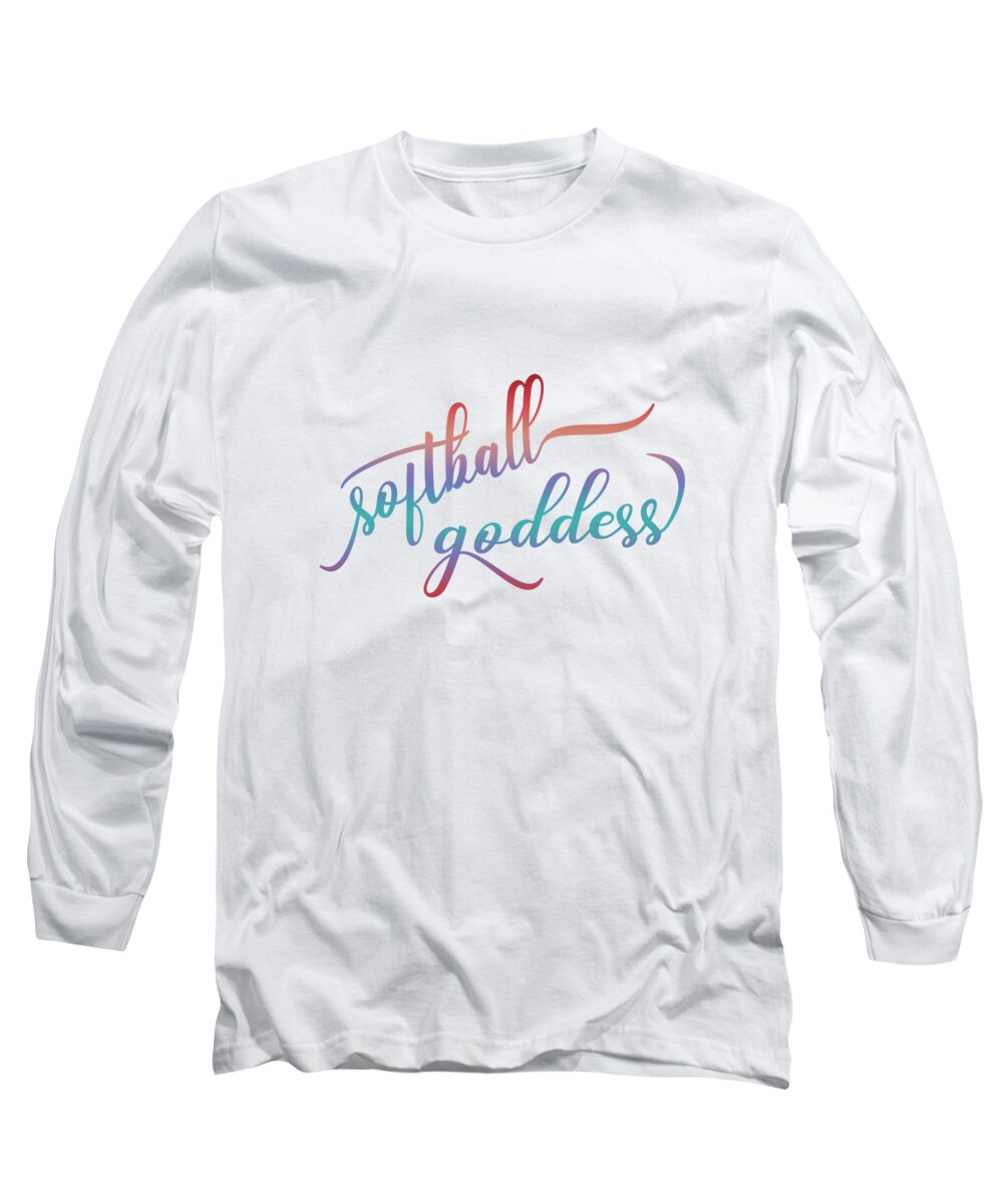 Softball Goddess Long Sleeve T-Shirt featuring the digital art Softball Goddess Summer Ombre by Leah McPhail