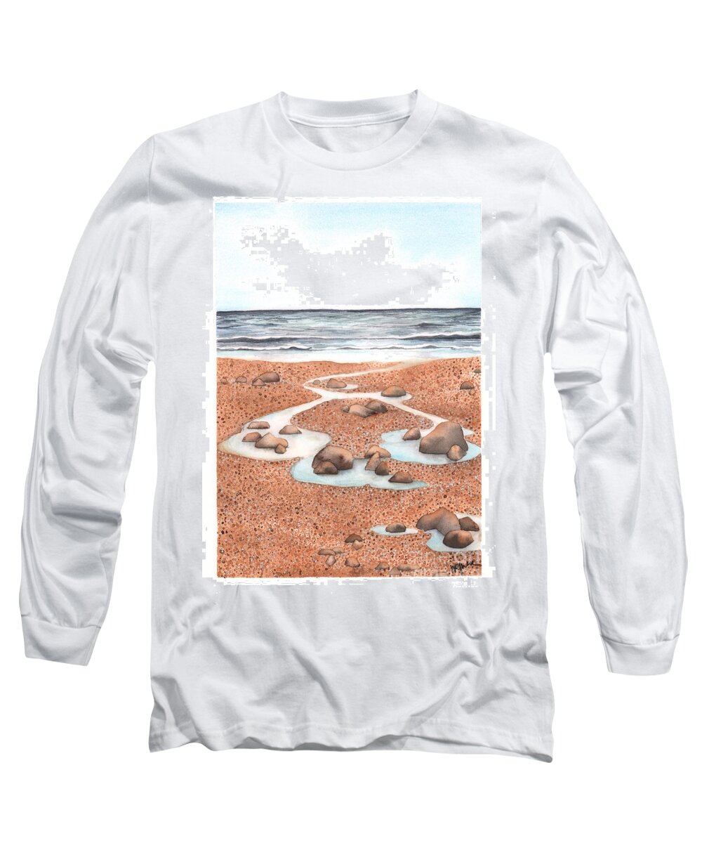 California Long Sleeve T-Shirt featuring the painting Sonoma Tidepools by Hilda Wagner