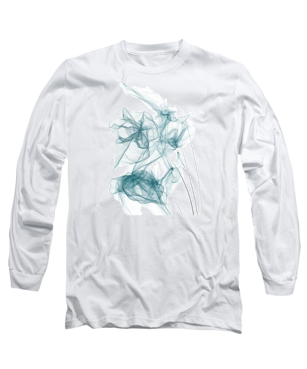 Blue Long Sleeve T-Shirt featuring the painting Spring Blues by Lourry Legarde