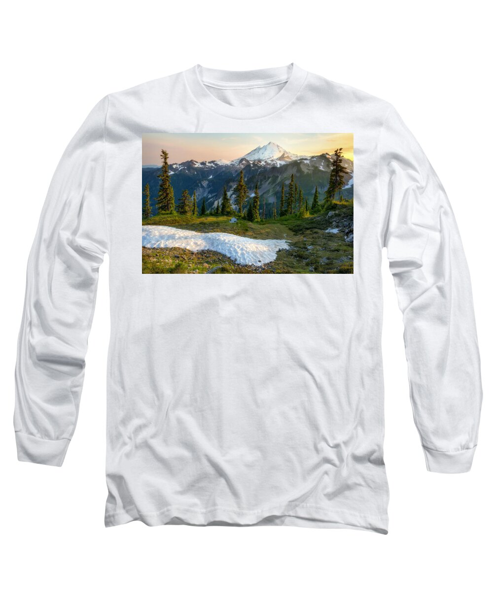 Mount Baker Long Sleeve T-Shirt featuring the photograph Spring Melt by Ryan Manuel
