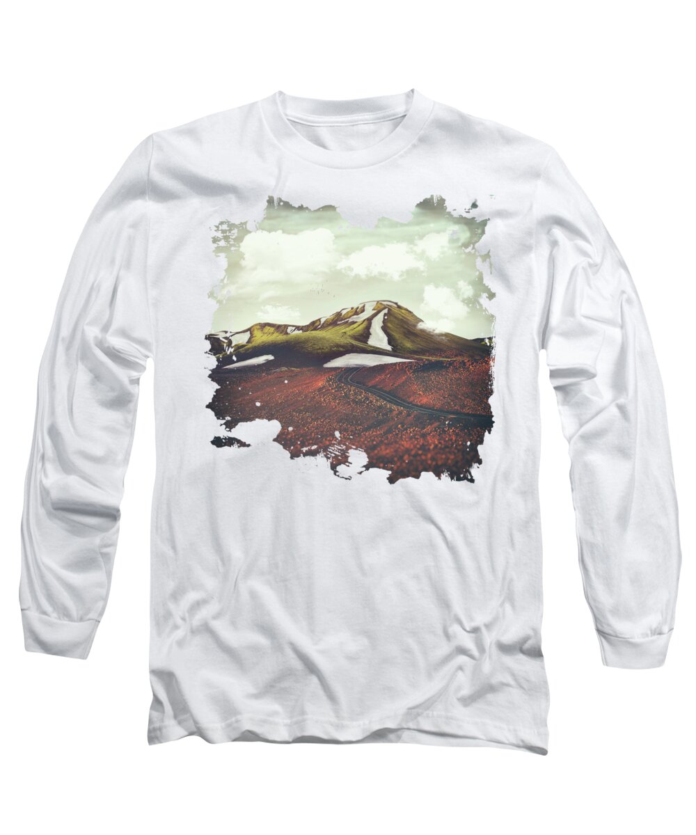 Landscape Long Sleeve T-Shirt featuring the digital art Spring Thaw by Katherine Smit
