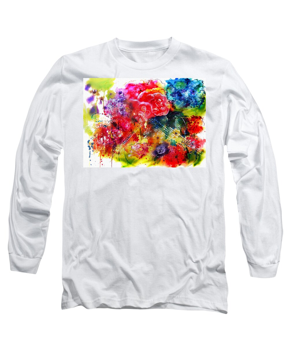 Flower Long Sleeve T-Shirt featuring the painting Springtime by Isabel Salvador