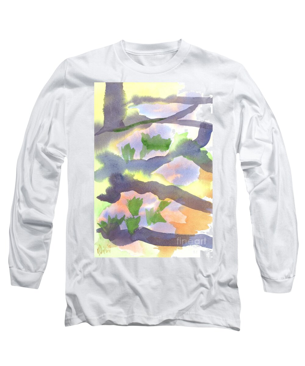 Springtime Wildflower Camouflage Long Sleeve T-Shirt featuring the painting Springtime Wildflower Camouflage by Kip DeVore