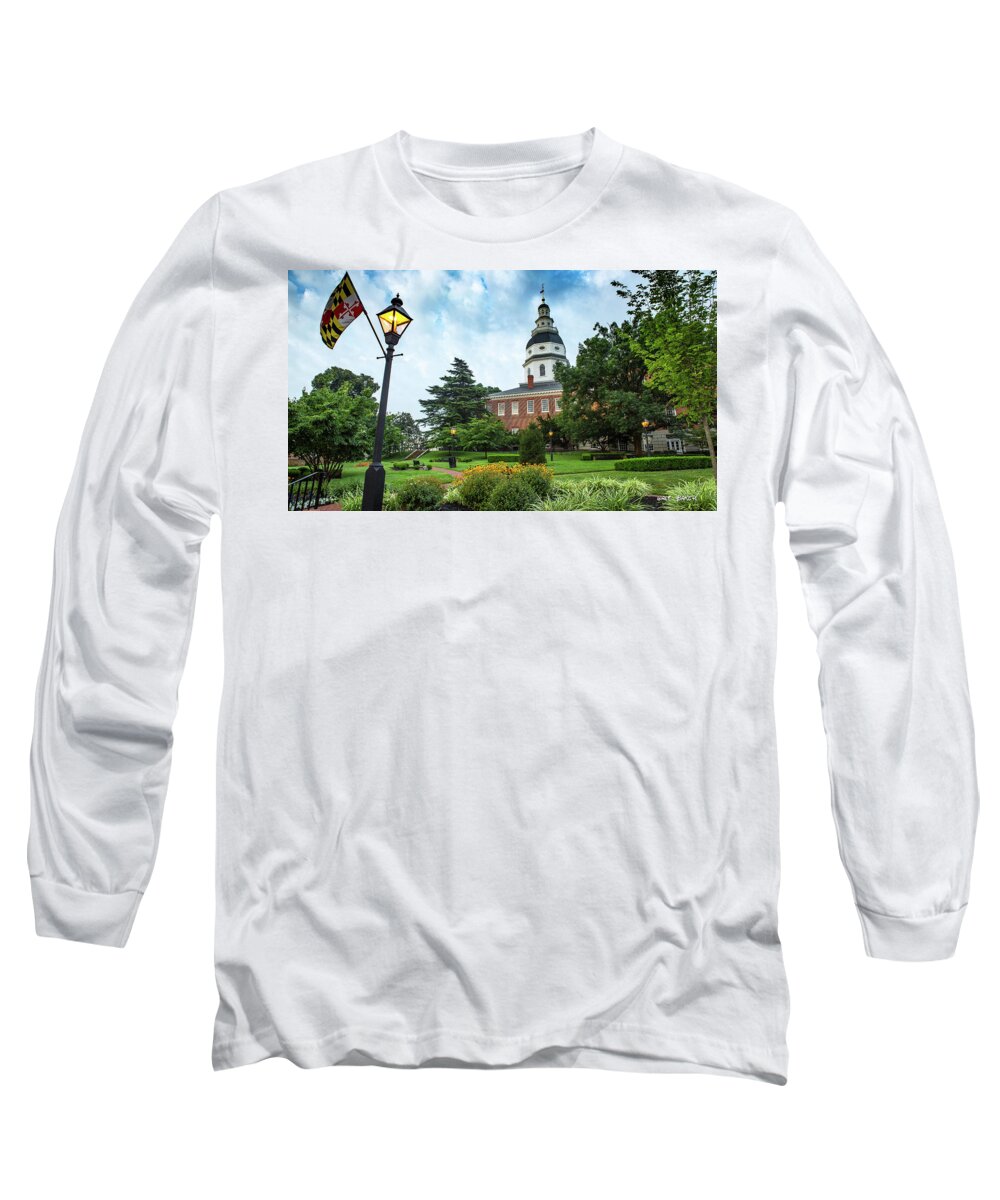 Capitol Long Sleeve T-Shirt featuring the photograph State Capitol by Walt Baker