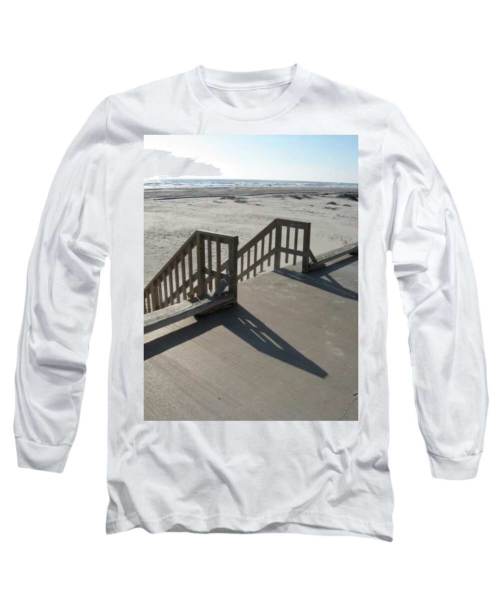 Stairs Long Sleeve T-Shirt featuring the photograph Steps Out to Freedom by Judith Lauter