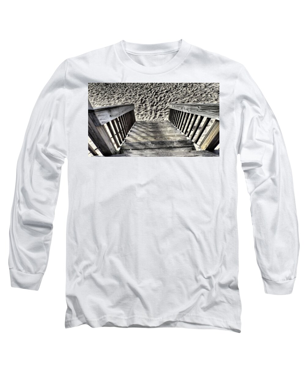 Elizabeth Morton Long Sleeve T-Shirt featuring the photograph Steps to the beach by Susan Jensen