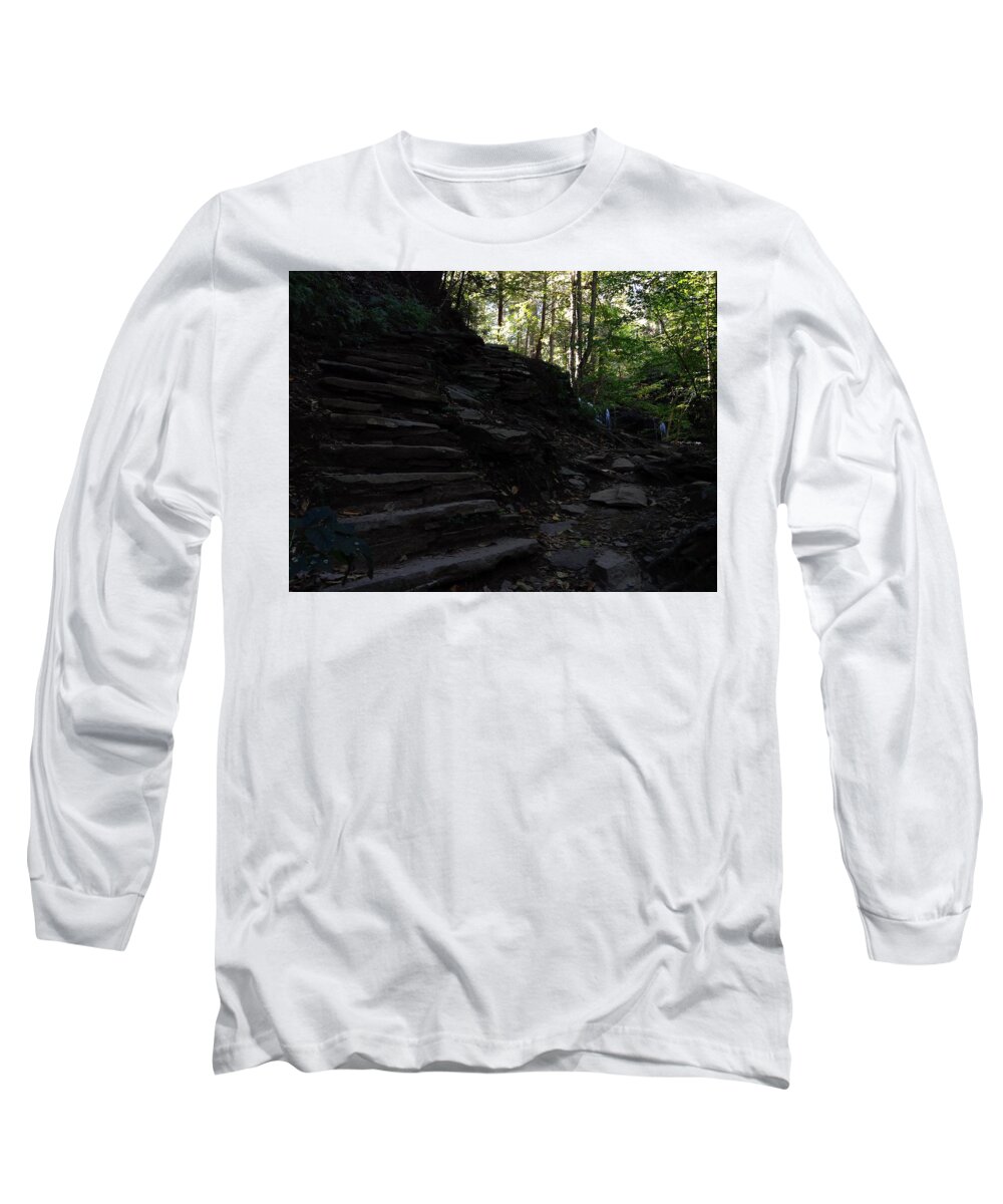 Stone Long Sleeve T-Shirt featuring the photograph Stone Staircase by Annie Walczyk