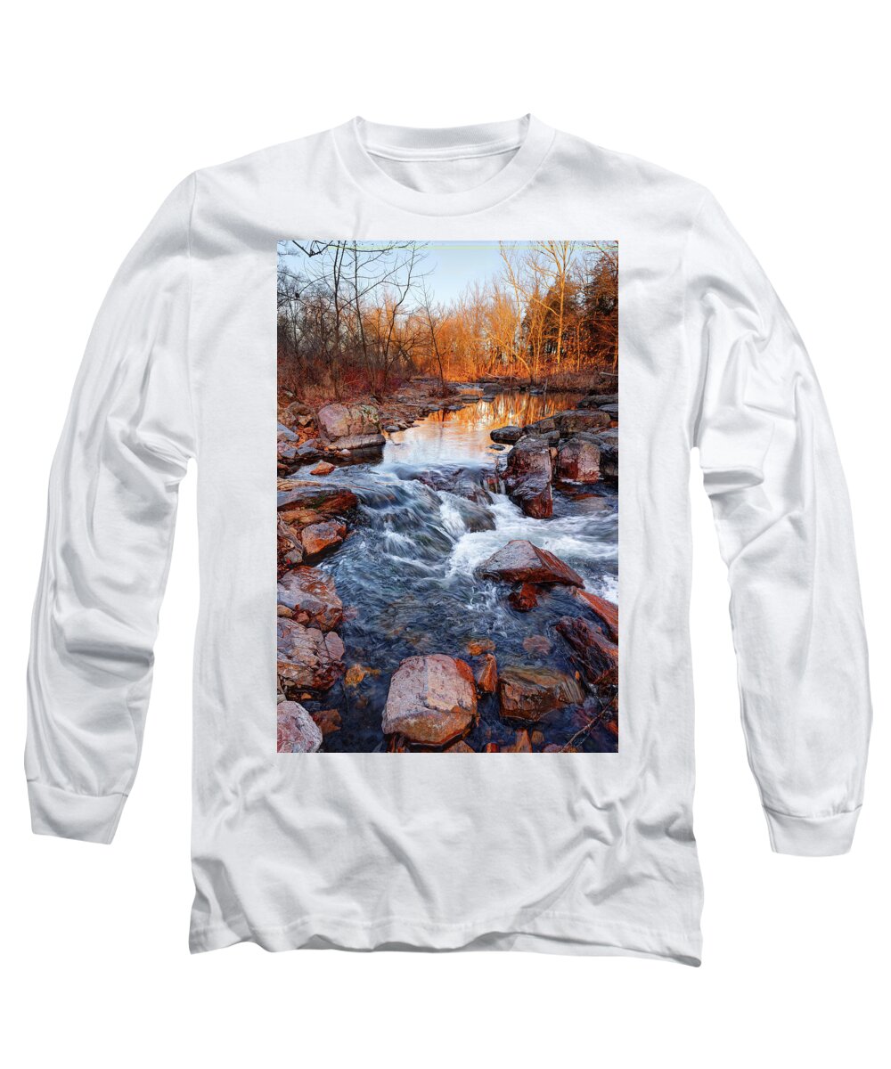 Creek Long Sleeve T-Shirt featuring the photograph Stouts Creek Shut-ins by Robert Charity