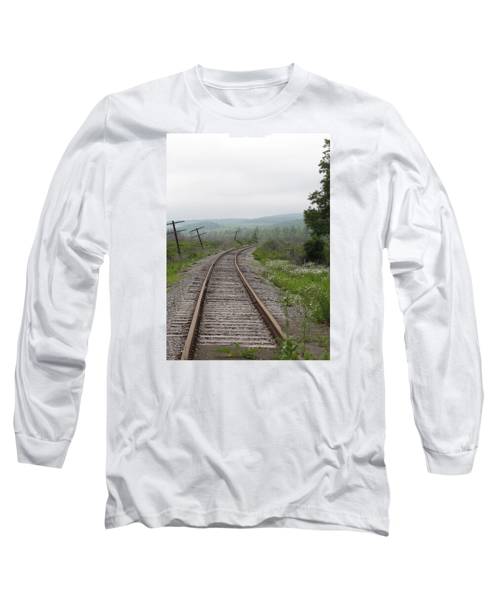 Railroad Long Sleeve T-Shirt featuring the photograph Stranded in a Liminal State by Char Szabo-Perricelli