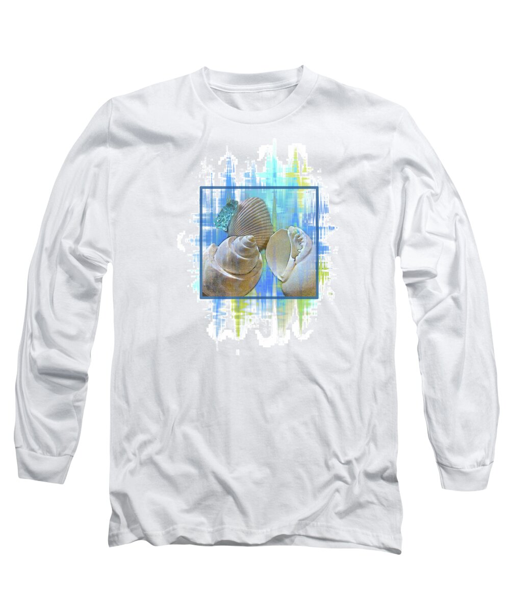 Seashells Long Sleeve T-Shirt featuring the digital art Summer Shells by Gina Harrison