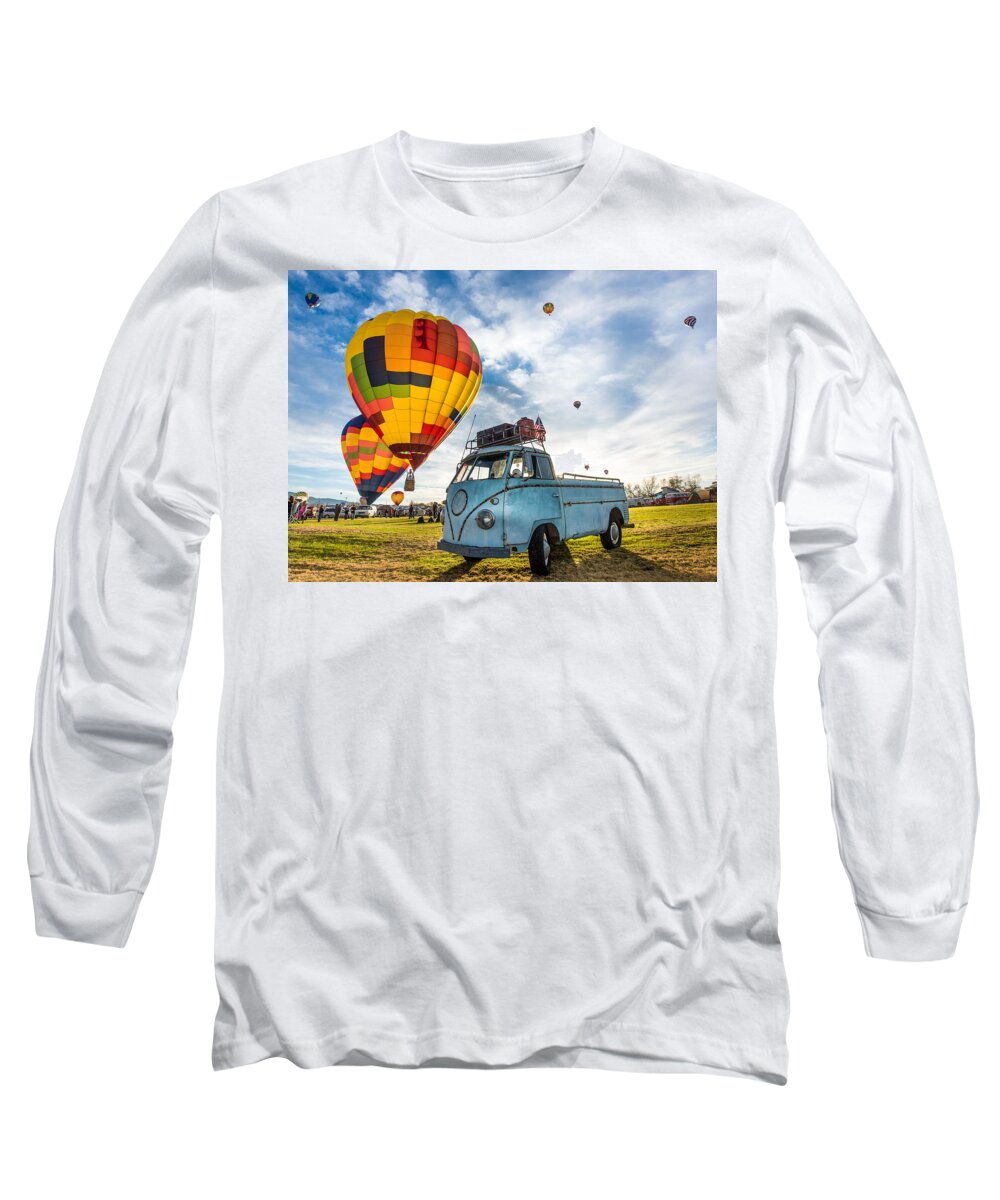 Arizona Long Sleeve T-Shirt featuring the photograph Sunrise Balloon Liftoff over VW Single Cab by Richard Kimbrough