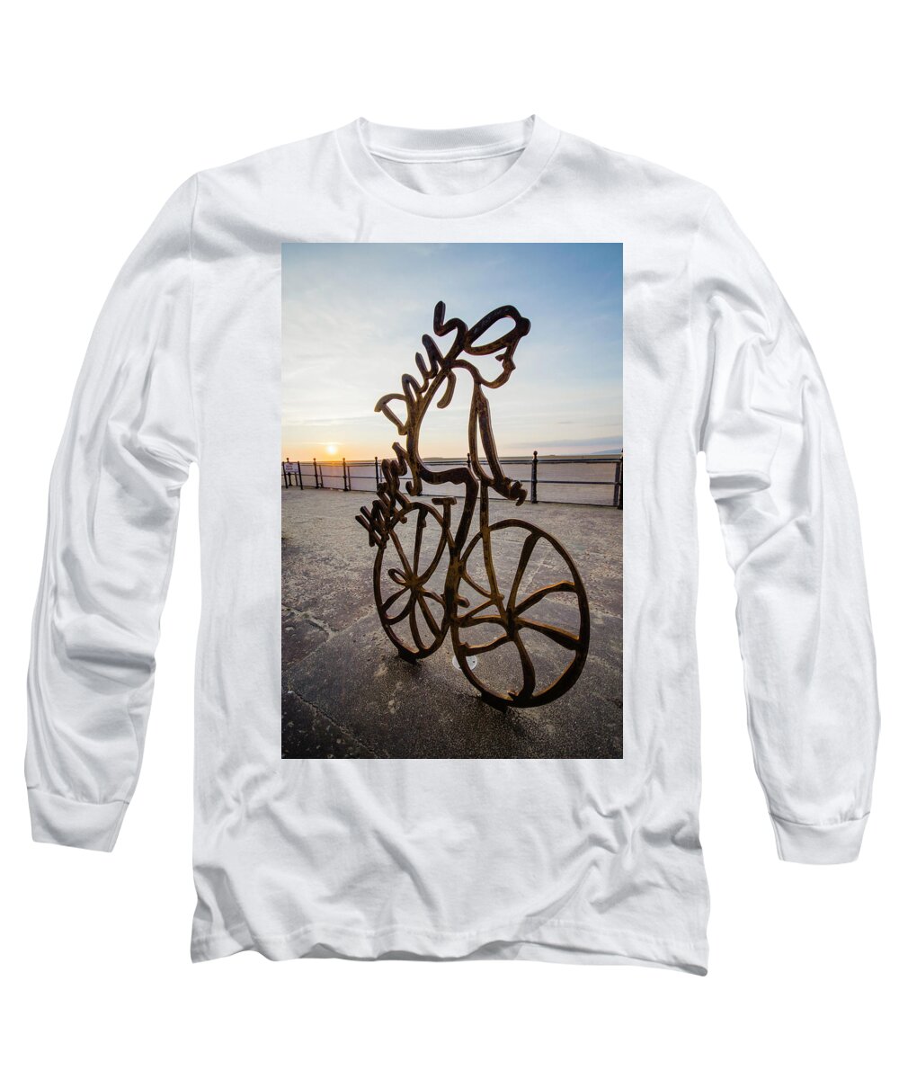 Statue Long Sleeve T-Shirt featuring the photograph Sunset Rider by Spikey Mouse Photography