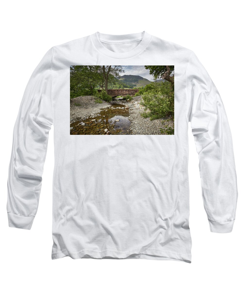 Cumbria Long Sleeve T-Shirt featuring the photograph Swan Beck Bridge UK by Ralph Muir