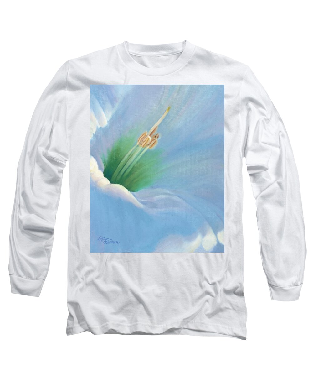 Jimson Weed Long Sleeve T-Shirt featuring the painting Sweet Whisper by Sandy Fisher