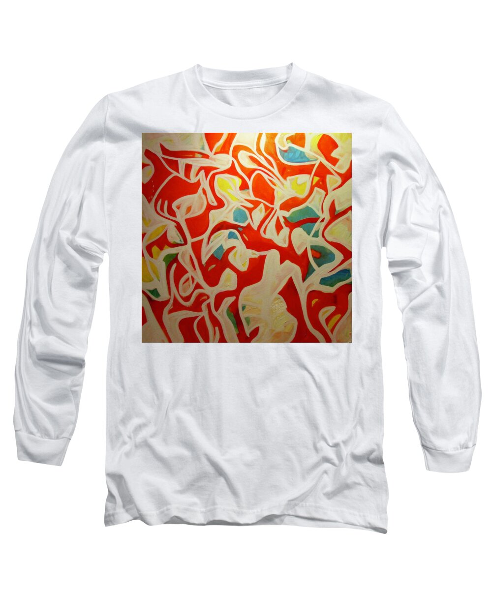 Abstract Long Sleeve T-Shirt featuring the painting Take Me All The Way Up by Steven Miller