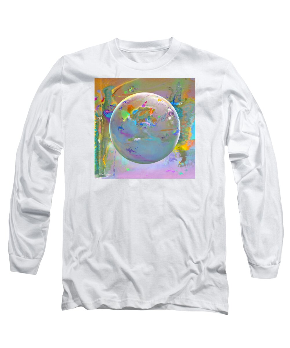 Abstract Long Sleeve T-Shirt featuring the digital art Tango with Light by Robin Moline