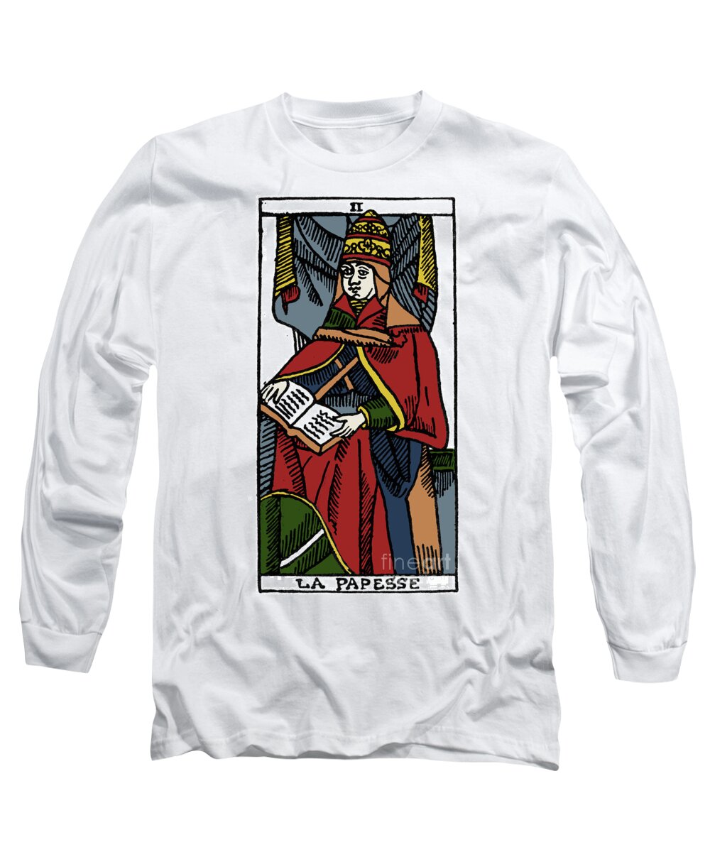 16th Century Long Sleeve T-Shirt featuring the photograph Tarot Card Popess by Granger