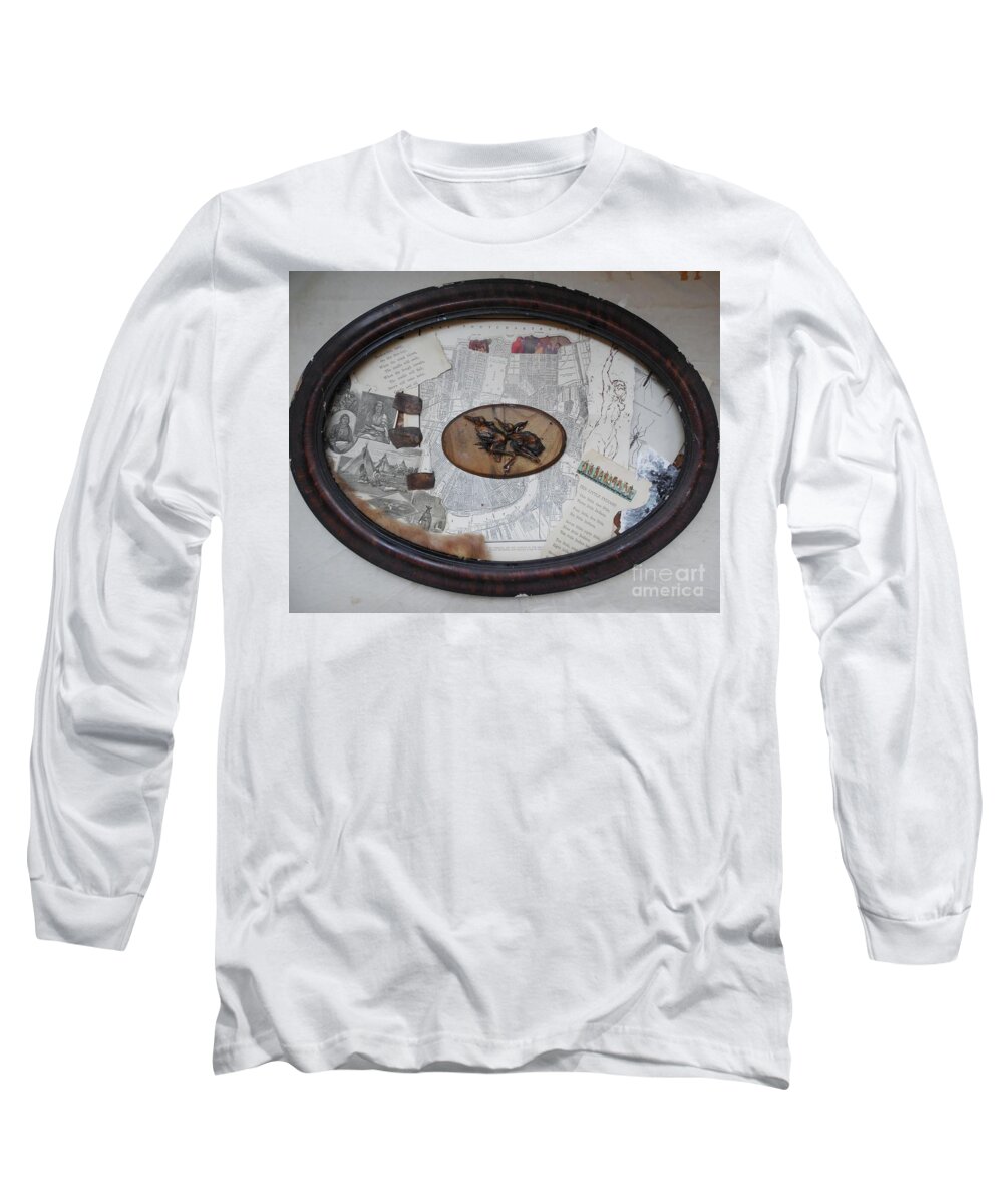 Text Long Sleeve T-Shirt featuring the mixed media Ten Little Indians by M Bellavia