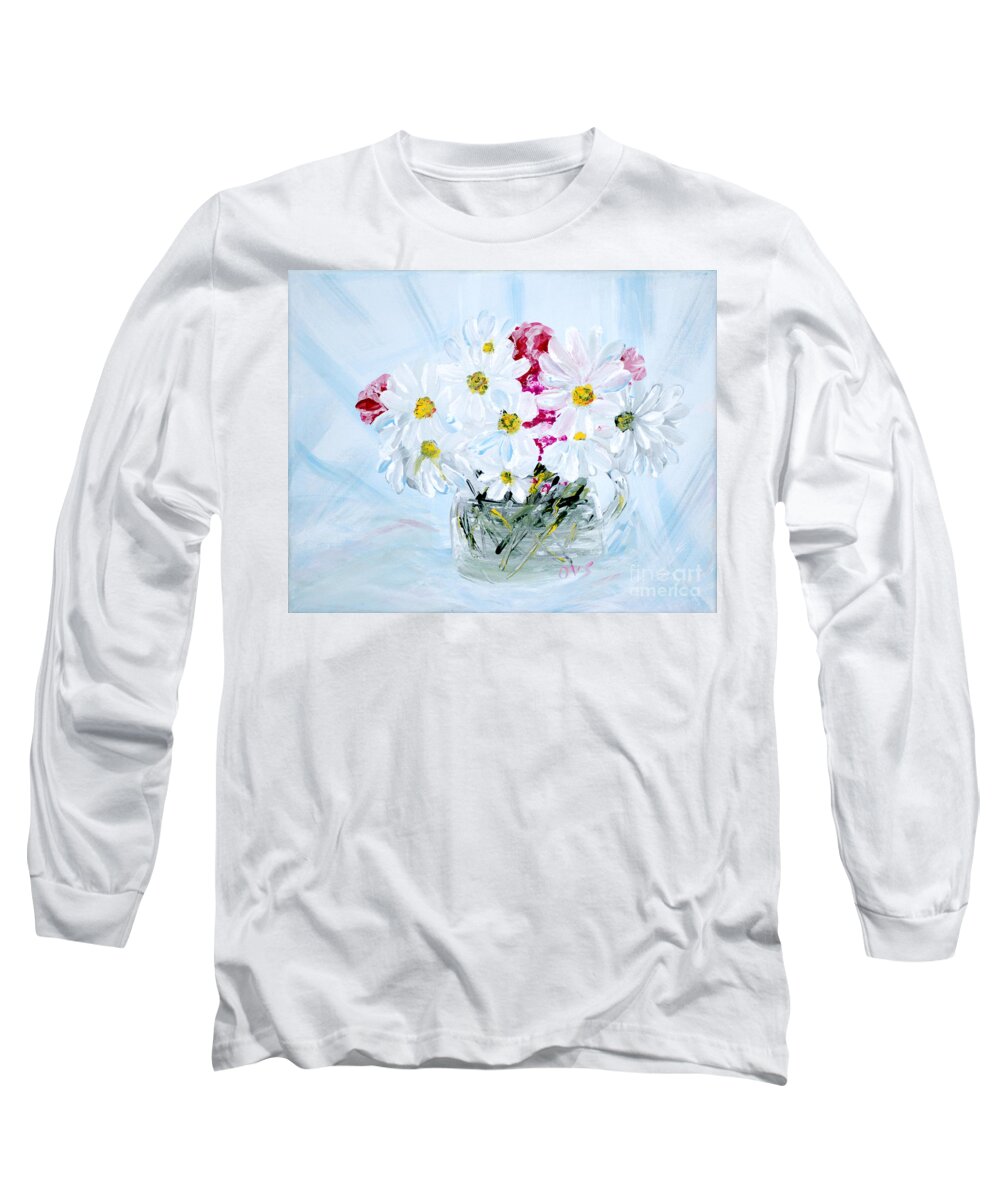 Best To Buy Art Long Sleeve T-Shirt featuring the painting Thank You. Thank You - Je Vous Remerci Collection of 2 paintings by Oksana Semenchenko