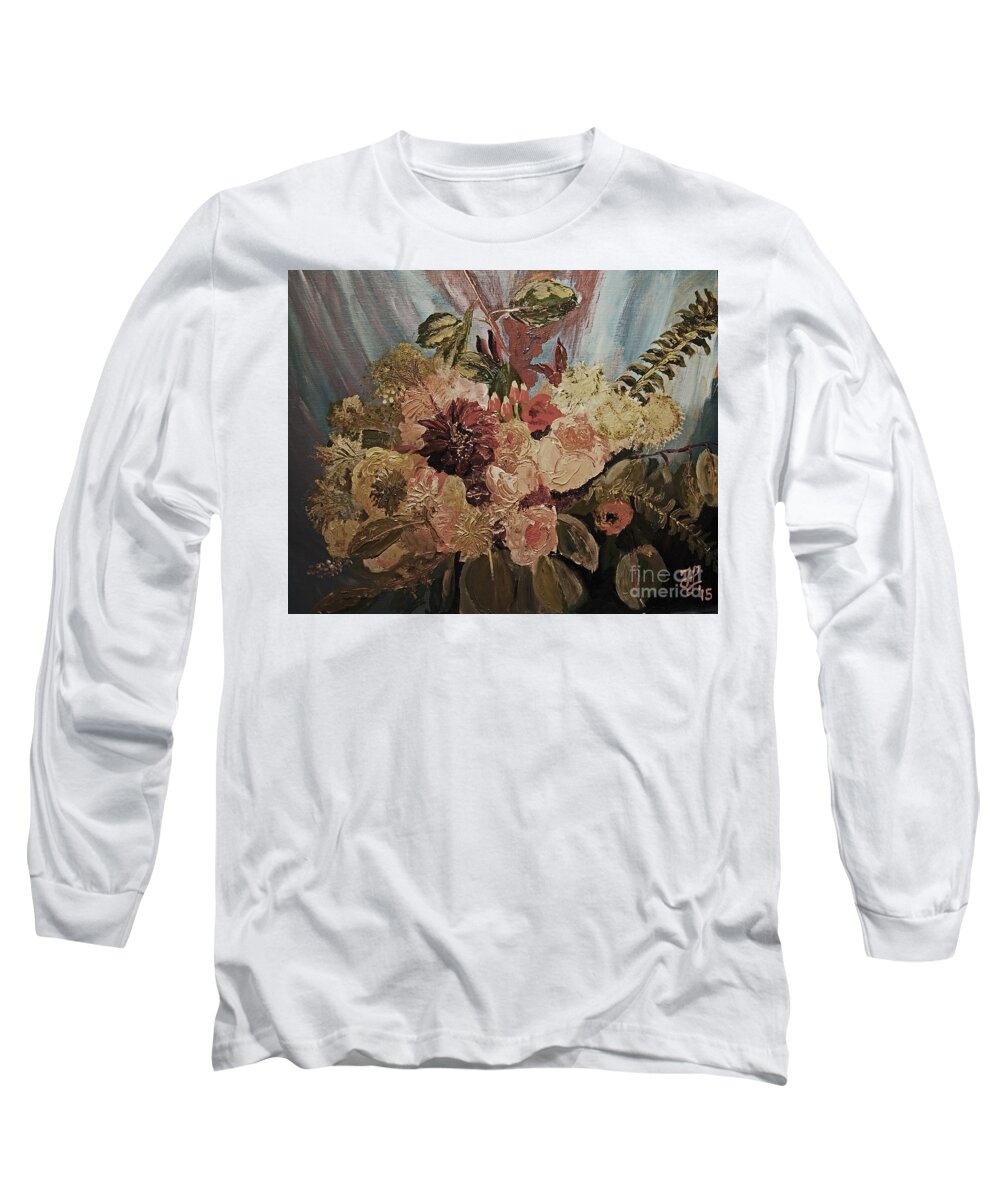 #weddinggift #bridalbouquet Long Sleeve T-Shirt featuring the painting The Bridal Bouquet by Francois Lamothe