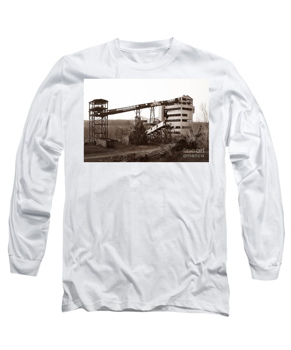  Dorrance Coal Breaker Long Sleeve T-Shirt featuring the photograph The Dorrance Coal Breaker Wilkes Barre Pennsylvania 1983 by Arthur Miller